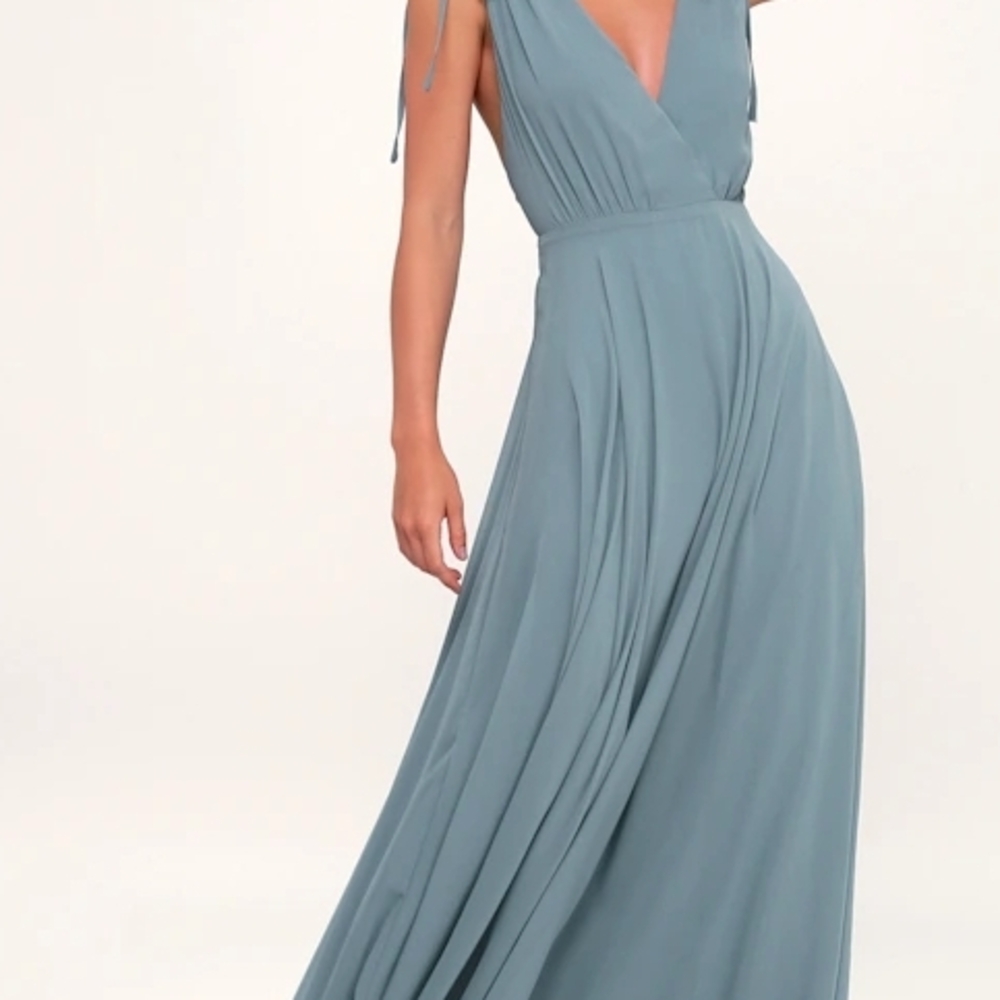 Lulu's Dance The Night Away Slaye Blue Backless Dress Misses Size Medium NWT